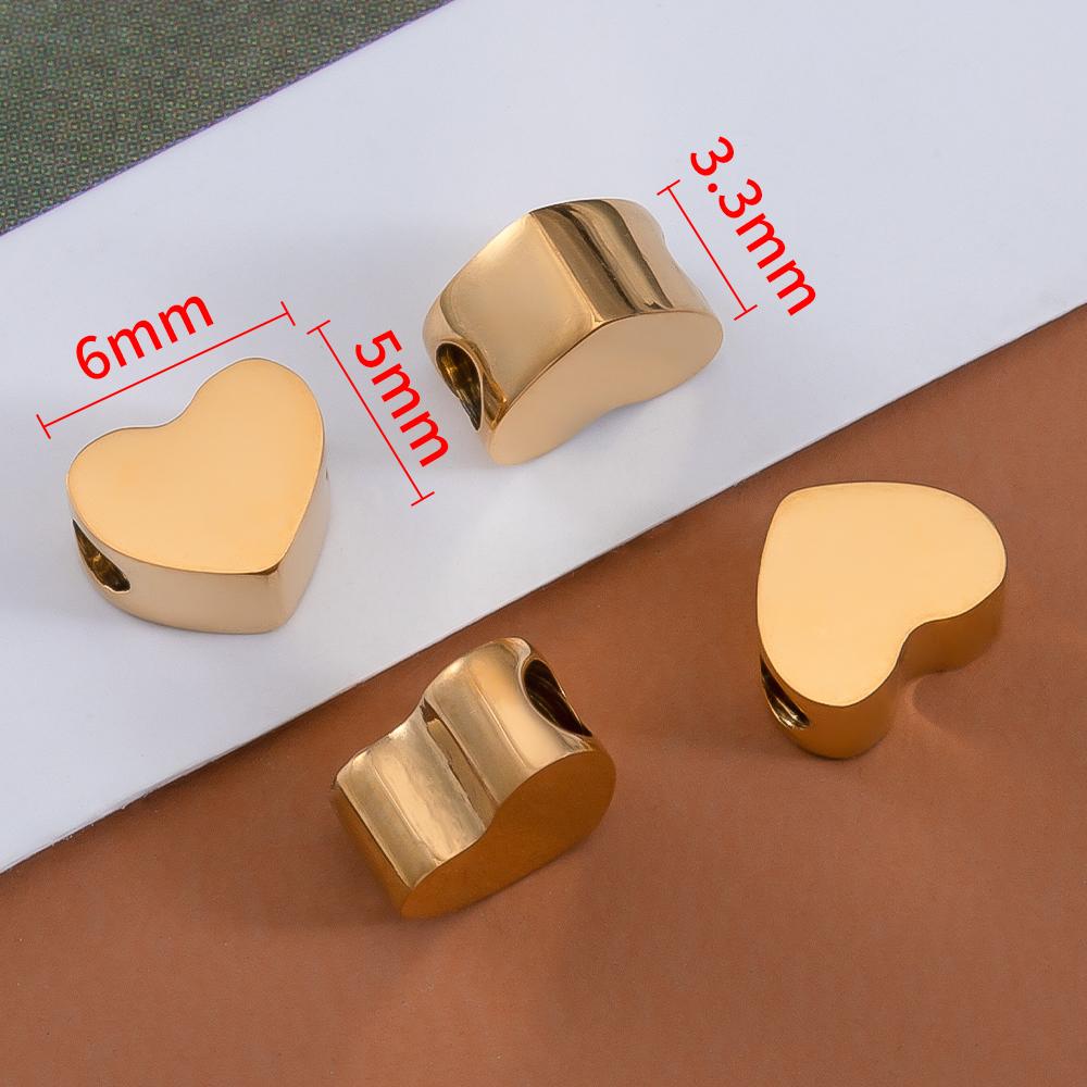 5pcs Stainless Steel Polish Heart Bracelet Beads Moon Star Airplane Spacer Beads DIY Jewelry Making Necklace Findings Wholesale