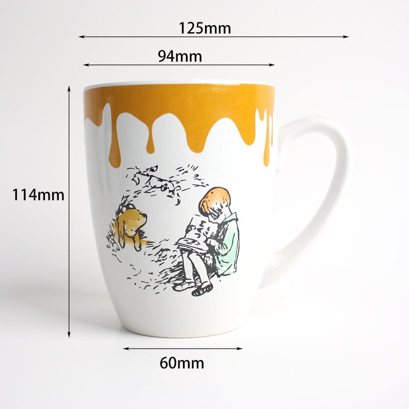 

12oz Premium Ceramic Tea Mug Durable White Gloss U-shaped Coffee Cup with Gold Pattern for Afternoon Tea Drinkware Gift 501-600ml