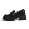 Platform women's autumn new velvet single shoes inner height increase small leather shoes small size 33