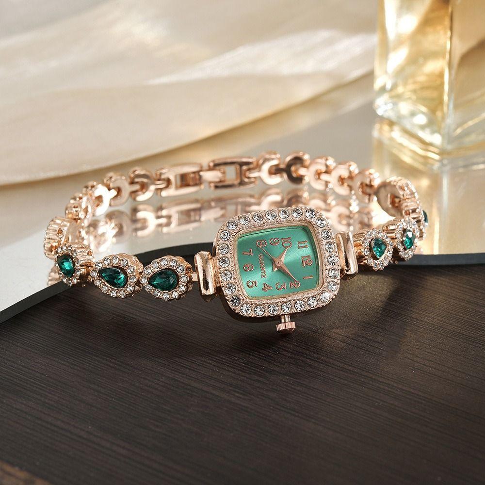 Mit verstellbarem Armband quadratische Uhr Handgelenkdekoration Damen Mädchen