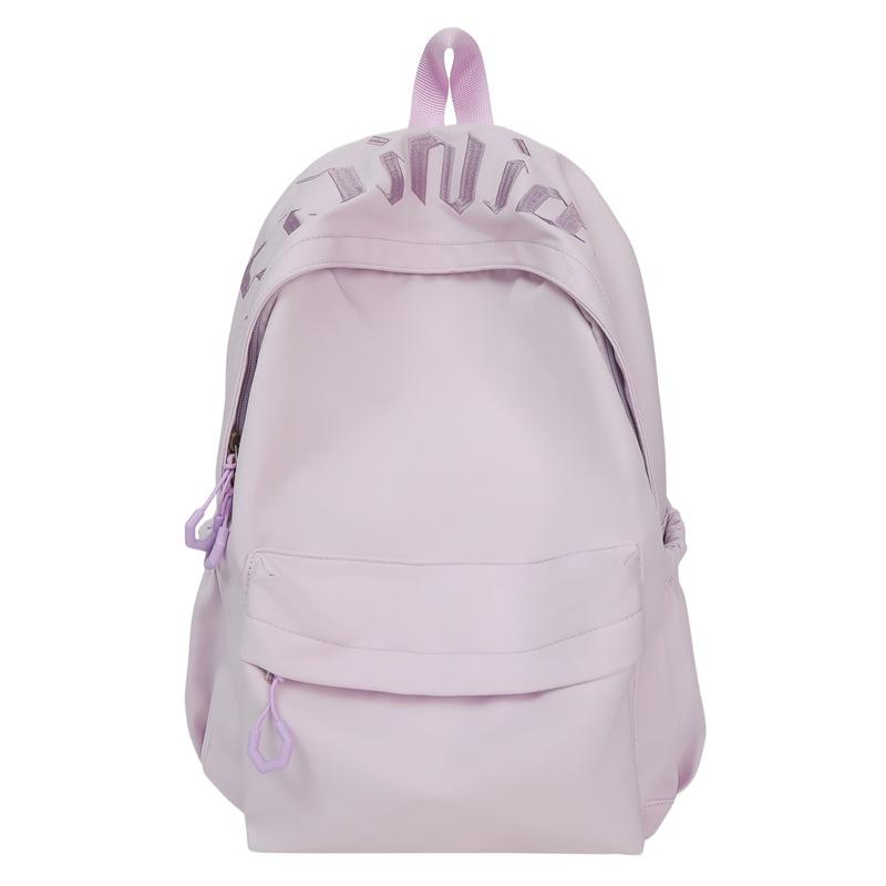 Summer New Nylon Lightweight Sports Travel Ins Large Capacity Solid Color Letter Student Couple Backpack
