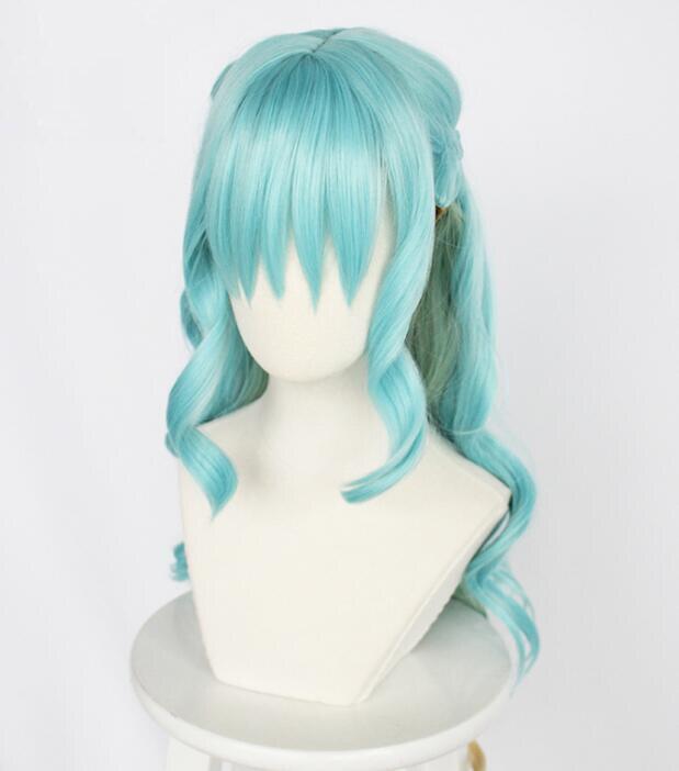 

Длинный парик аниме, костюм для косплея с высотным вторжением Шинзаки Куон, термостойкие синтетические волосы, женские парики для вечеринок Шинзаки Куон One Size зелёный