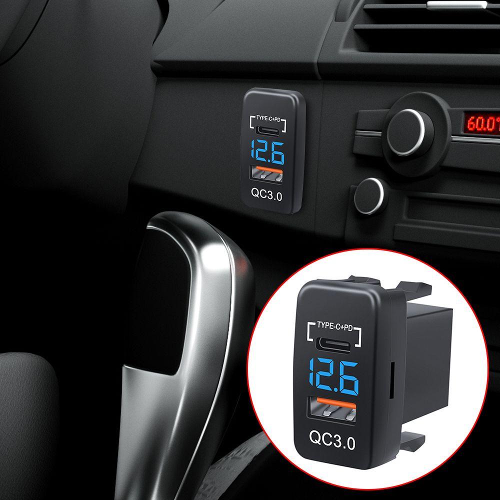 

Светодиодный вольтметр Розетка Тип C PD Адаптер питания USB-порт для зарядки Автомобильное зарядное устройство Розетка для телефона Зарядное устройство
