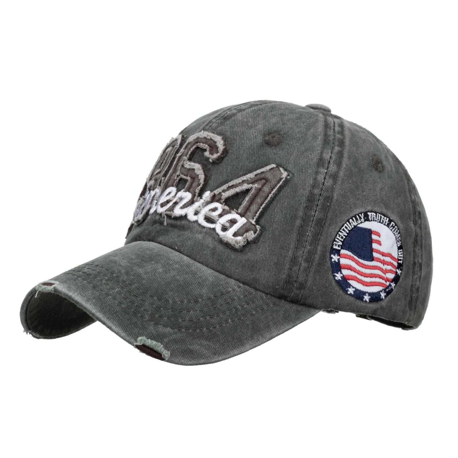 

Spring and summer new baseball cap embroidery Aerica washed cotton old men s outdoor cap армія зелений колір