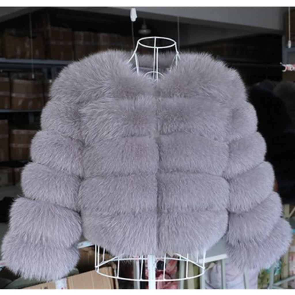 VAYLA Damenmode Kunstpelzmantel Super Heiß Herbst Winter Damen Kurze Kunstfuchs Fell Flauschige Jacke Hohe Qualität Top Damen Pelzmäntel