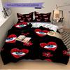 3pcs Heart Eyes Bedding Set, Suitable for Bedroom Decoration, (Includes 1 Duvet Cover And 2 Pillowcases, Quilt Not Included) yy250822134