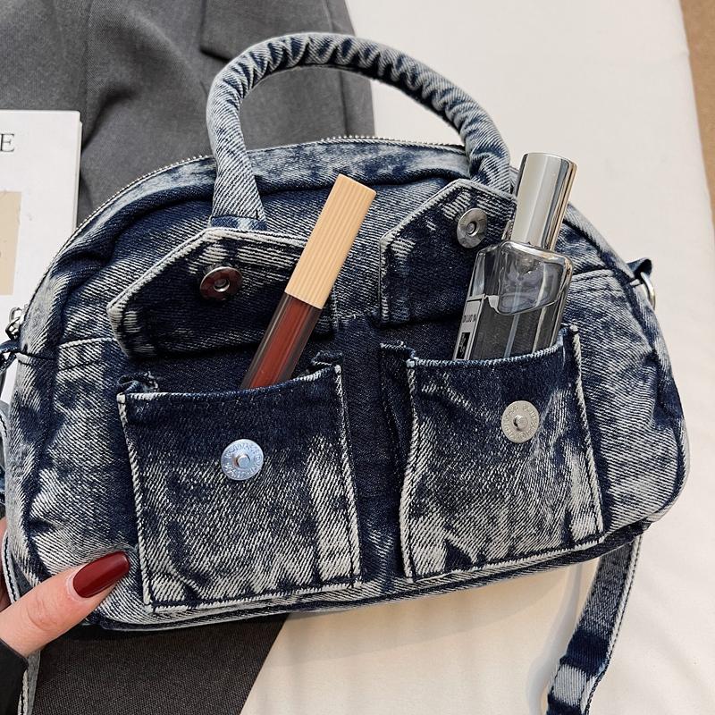 Women's Denim Shoulder Bag Large Capacity Small Square Bag