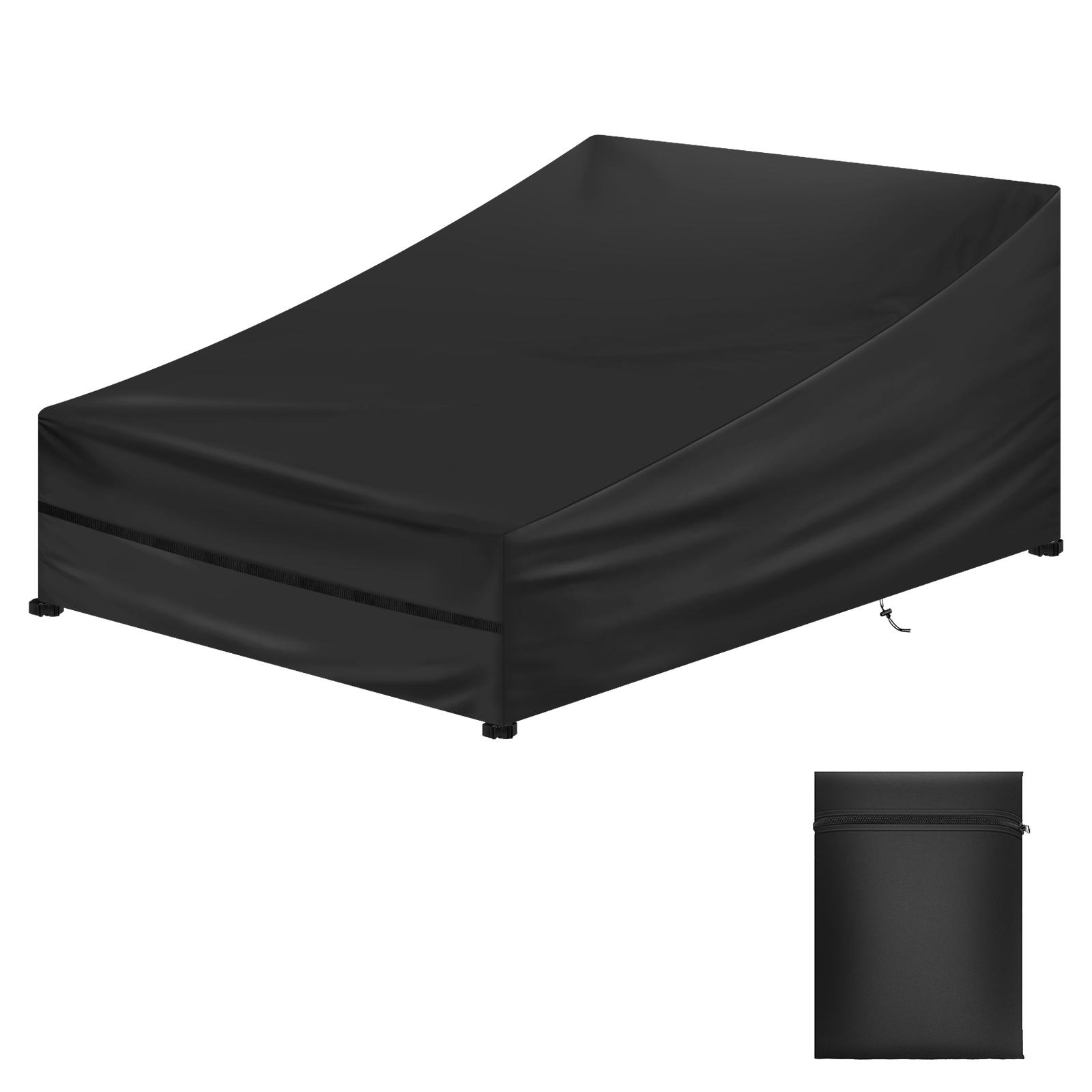 

Waterproof Garden Sunbed Cover 1/2 Seater 210D Oxford Windproof Outdoor Sun Lounger Covers Anti-UV Patio Sunbed Lounger Cover 210x75x40x80CM чёрный