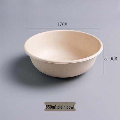 Yinmai 850ML Biodegradable Wheat Straw Pulp Bowls, 50-Count