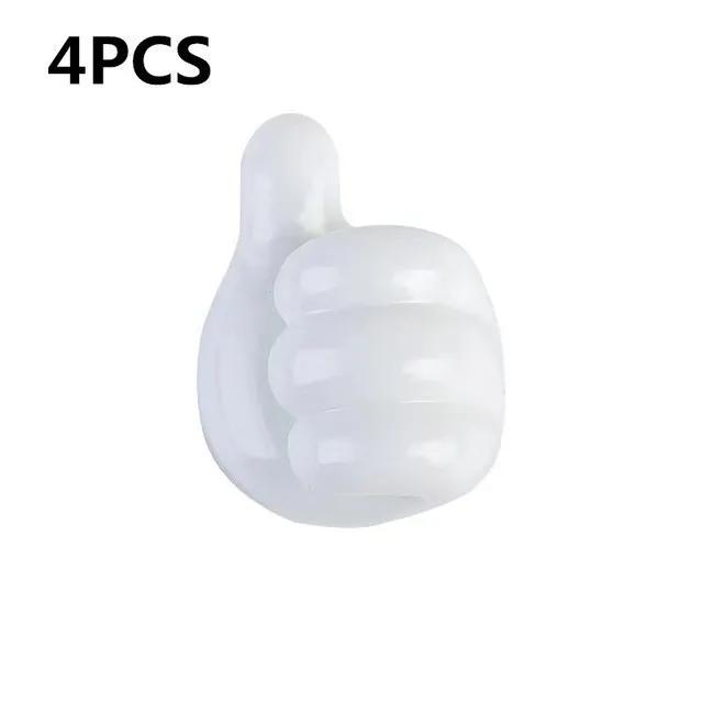 4/10 Stück selbstklebende Daumen-Wandhaken aus Silikon, multifunktionaler selbstklebender Kabel-Organizer-Clip, Schlüsselhaken, Wandaufhänger, Aufbewahrungshaken