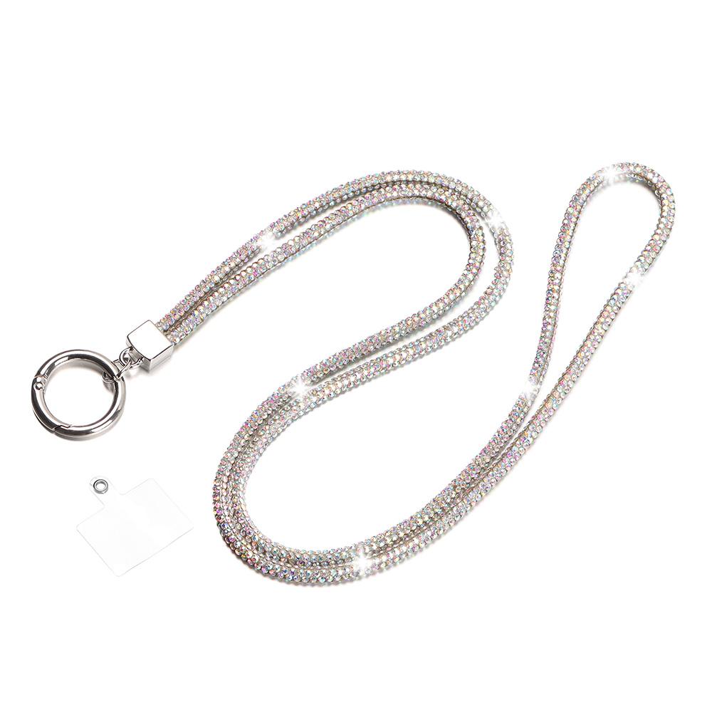 Fashion Keychain Bright Crystal Anti-lost Rope Rhinestone Phone Lanyard Hanging Cord Chain Straps