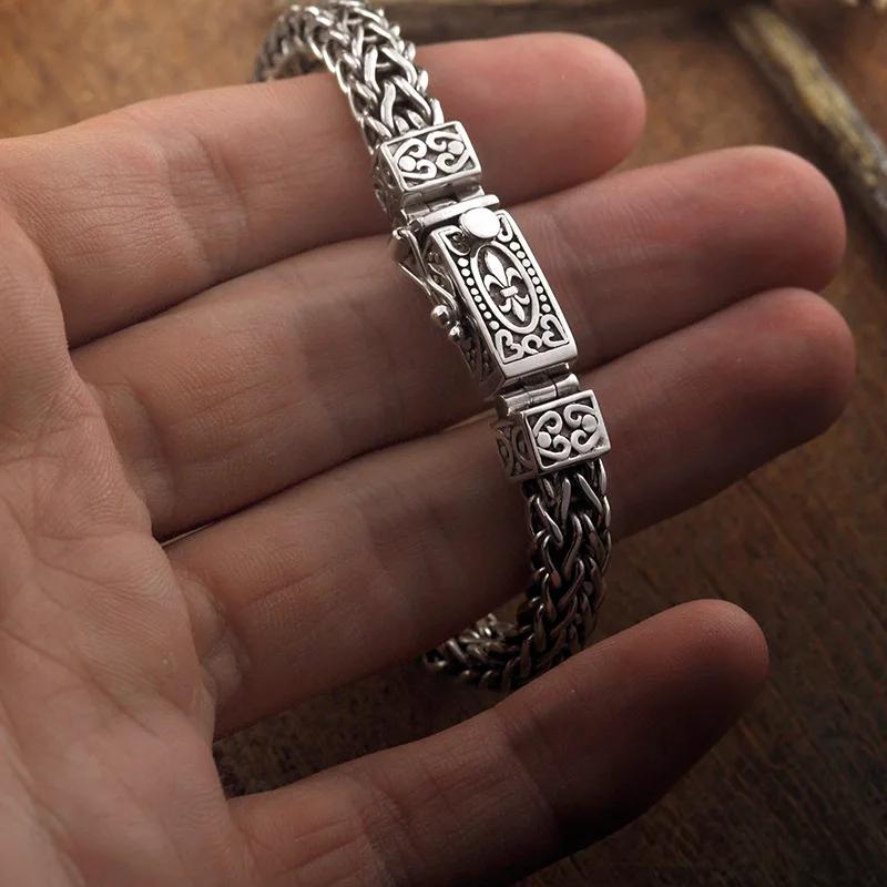Bracelets Vintage Chaîne Os de Dragon Tressage Bracelet pour Femmes et Hommes Double Chaînes Boucle Peut Porter Bijoux de Banquet