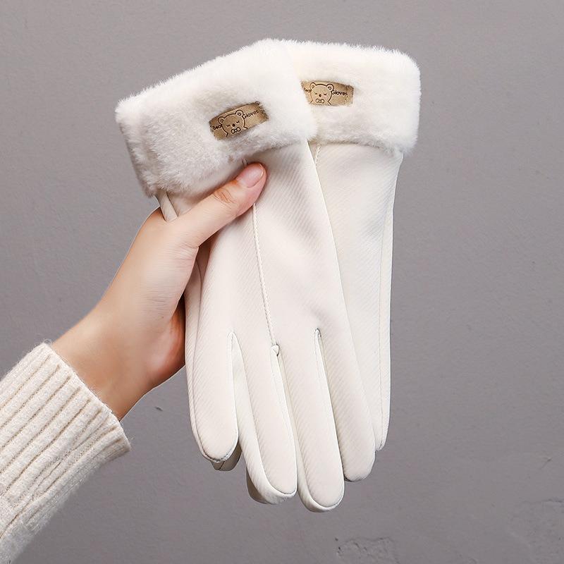 Winter, Warm Gloves, Ladies, Windproof and Fleece Cold Proof, Electric Bike Riding, Outdoor Touchscreen Gloves, Non Slip Bicycle Gloves