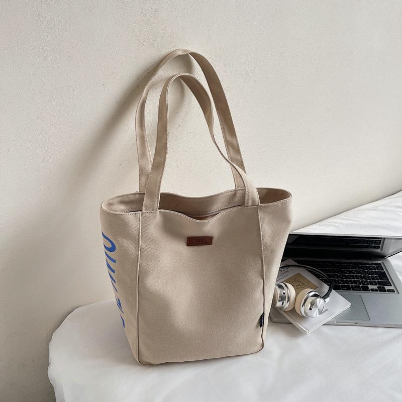 Borsa a Spalla Casual Retro con Stampa Semplice Borsa Tote per Shopping Casual Borsa in Tela