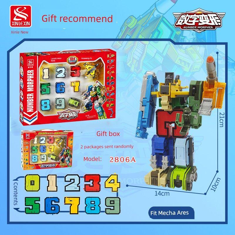 

Xinlexin Детский робот-трансформер с буквами для 3-летних Satchel gift box 0-9(10 numbers) gift recommend
