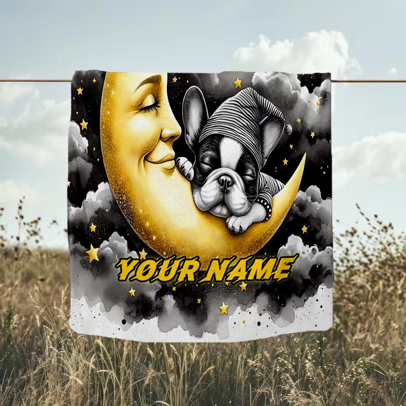 1PC Custom Name Moonlit Dreams: Nightly Companion outdooor Flannel blankets Throw Blanket All-Season Throw Gift Bedspread for Couch, Bed, Camping Holi