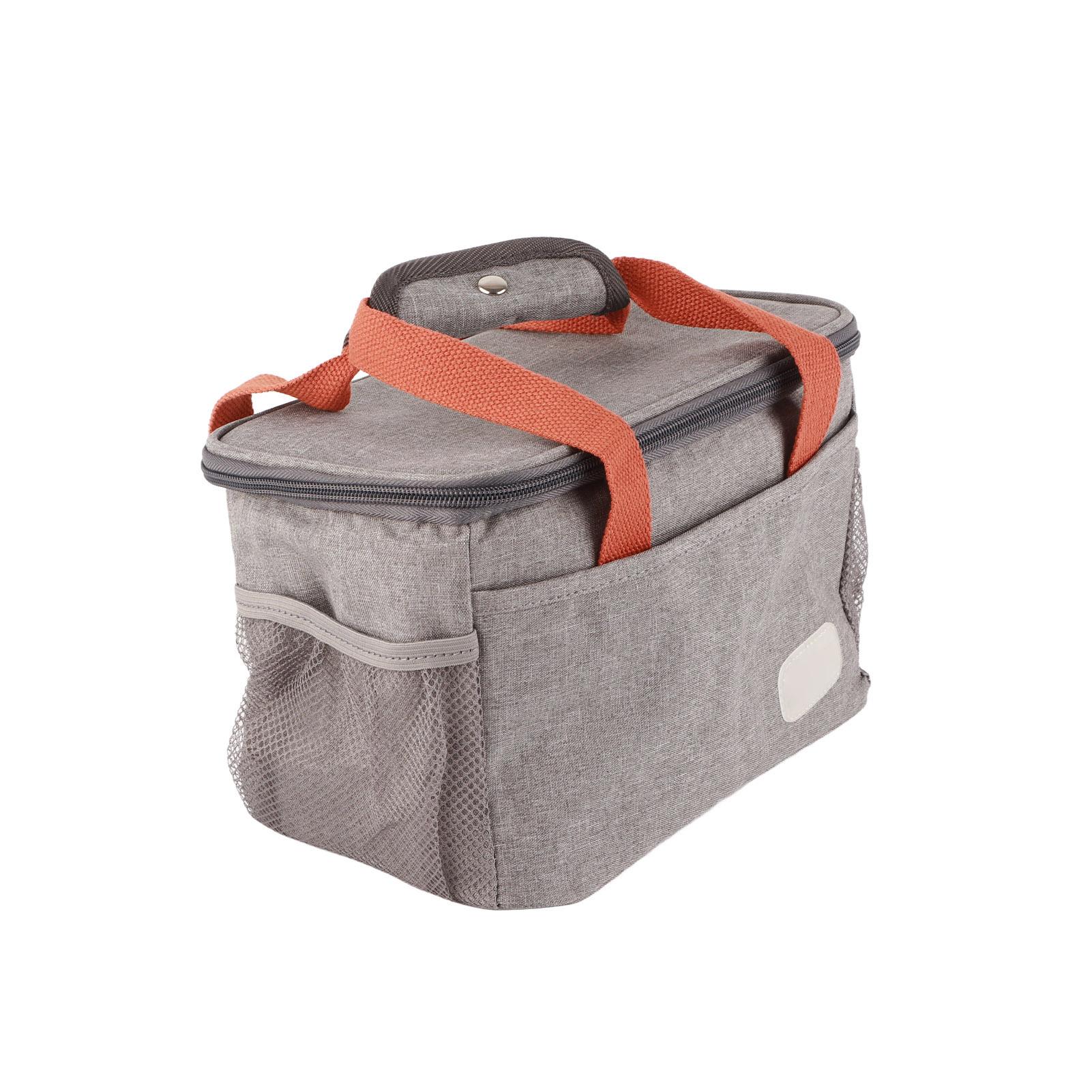 15L Insulated Lunch Bag Thicken Waterproof Aluminum Foil Portable Large Capacity Reusable Lunch Box for Office Picnic серый