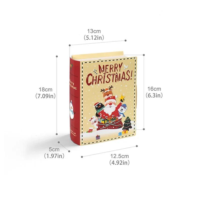 5Pcs Merry Christmas Candy Boxes Creative Book Shape Xmas Gift Packing Box Bag Party Cookie box Navidad New Year Gift For Kids