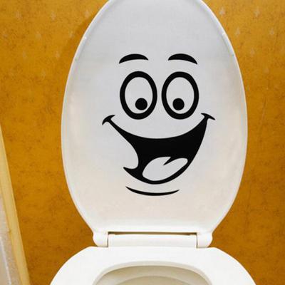 Long Lasting Toilet Sticker Waterproof Useful Smile Face Pattern Wall Window Decal DIY Home Decor
