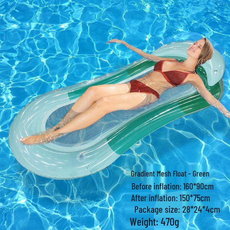 Foldable Striped Inflatable Pool Float Hammock Recliner