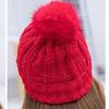  Women Ladies Warm Winter Hairball Plus Velvet  Knitted  Cap+Scarf 