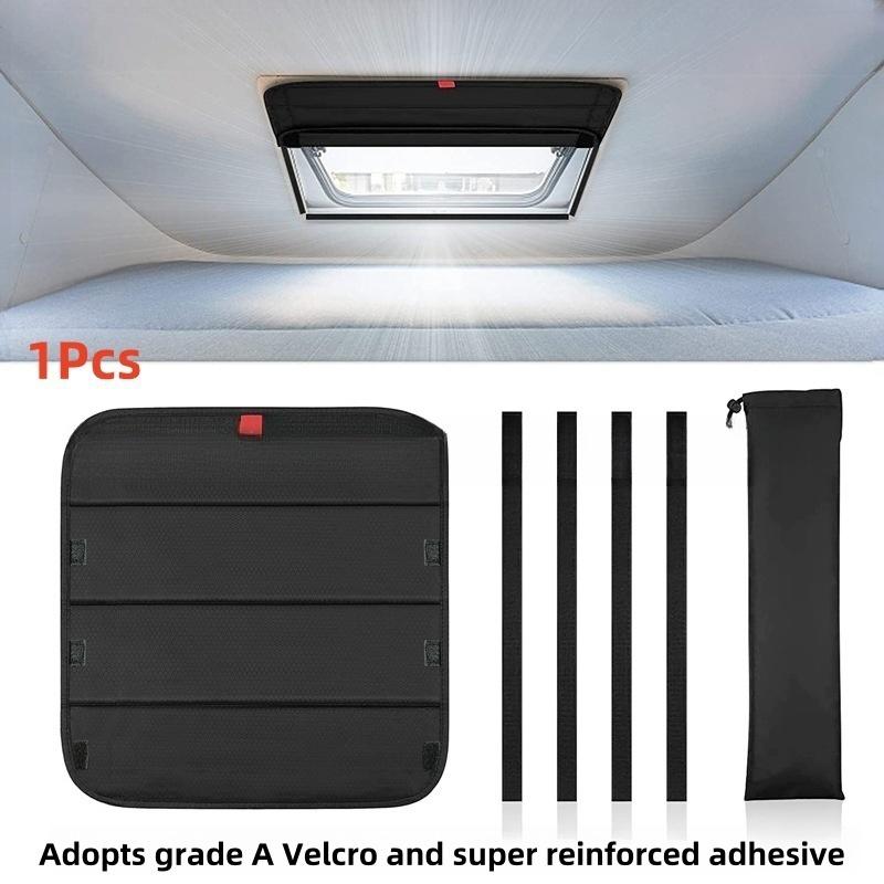 

For RV Sunroof Sunshade Foldable Waterproof Material RV Ventilation Window Cover Sunshade Velcro Model чёрный