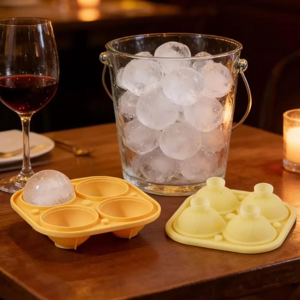 Large Size Silicone Ice Cube Trays with Lids Round Ice Mold Parties Ice Ball Maker Home Drinks