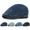 HT4862 Berets for Men Women New All Seasons Denim Beret Cap Male Female Cotton Ivy Flat Cap Adjustable Artist Painter Beret Hat