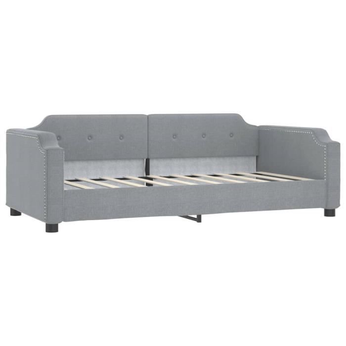 VidaXL Lit de repos gris clair 100x200 cm tissu 354210
