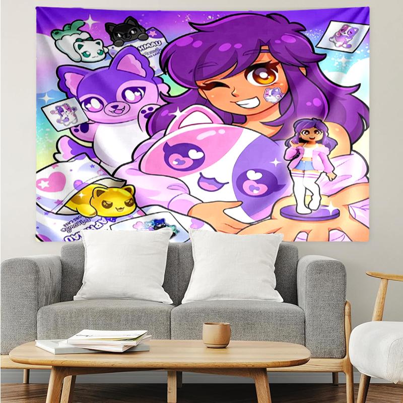 Aphmau Print Tapestry, Backdrop, Easy Setup, Ideal for Bedroom, Office & Living Room, with Aesthetic Wall Hanging Decor.