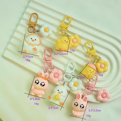 Cartoon Cute Chicken Doll Keychain Backpack Decoration Bag Pendant Charms Creative Keyring Car Key Hanging Ornaments Gifts