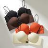 Shiny Wireless Gather Bra Anti-Sagging Thick Padded Bra Adjustable Straps Petal Cup Bra Women