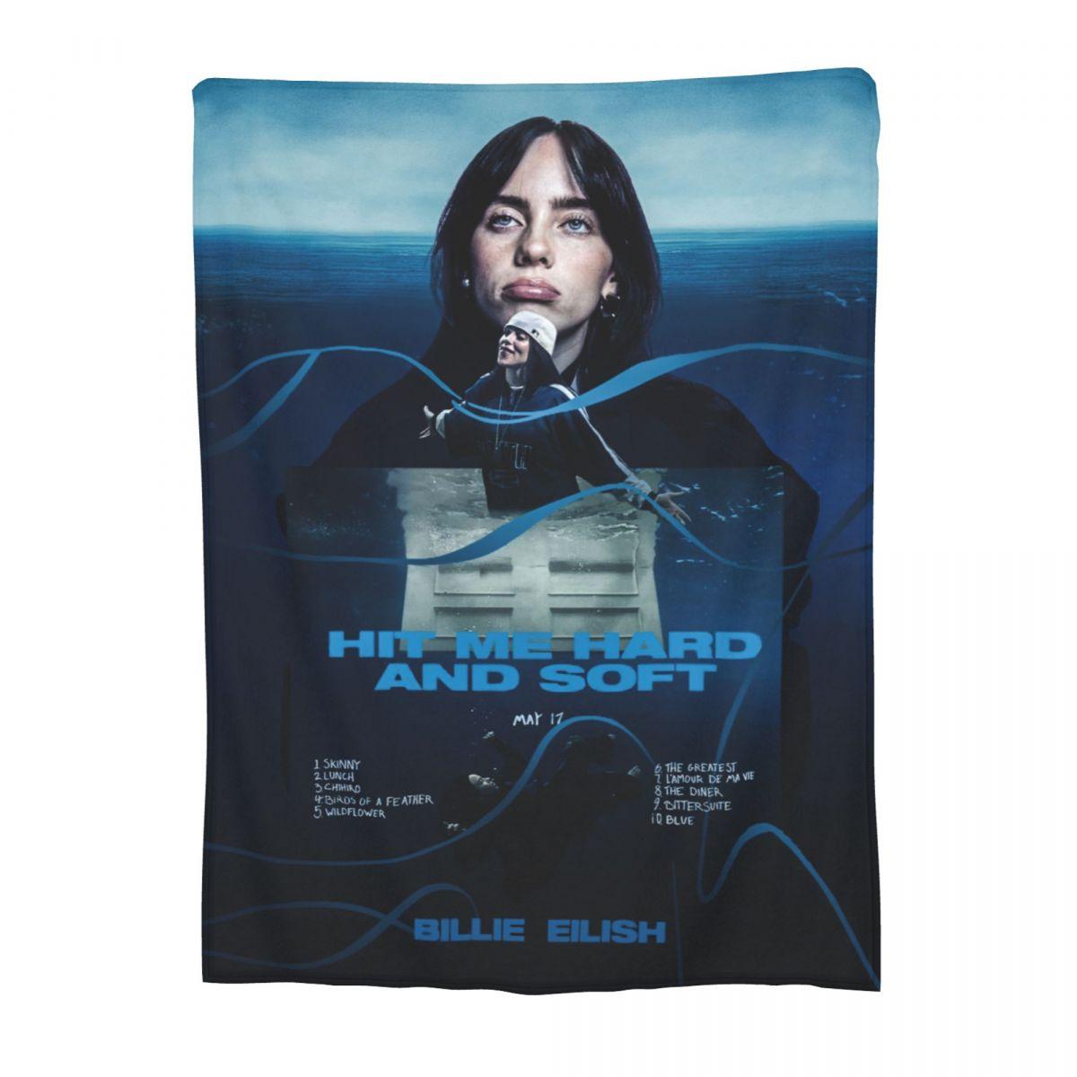 

Hit Me Hard And Soft Merch Blanket Billies Fleece Bed Throw Blanket Cozy Super Soft for Car Quilt 40x50in
