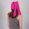 Elastic Bunny Pullover Cap Trendy Solid Color Knitted Hat Woolen Hat Rabbit Ears Cap  Kids