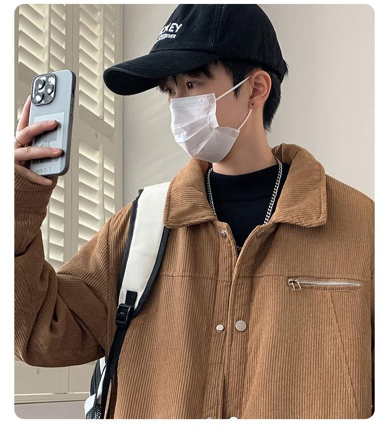 Men's Plus Size Casual Korean Lapel Cardigan Jacket for Autumn and Winter