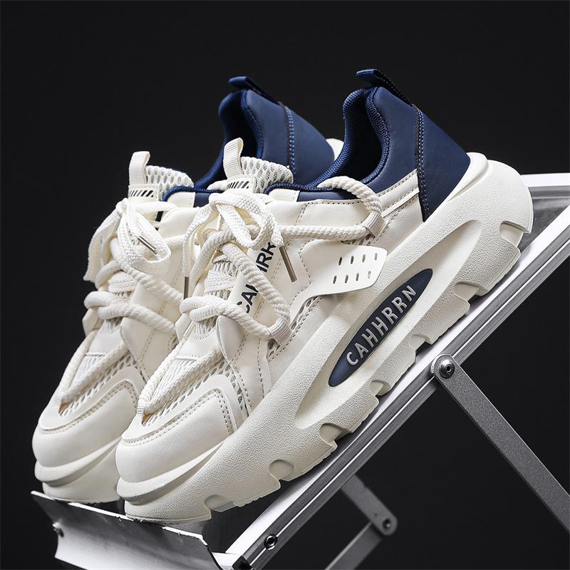 Sports and leisure shoes men's spring and summer mesh men's shoes breathable and versatile thick-soled height-increasing shoes student
