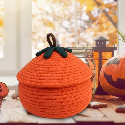 Dýňový košík na Halloween Halloween Dýňový košík s prachotěsným víkem Sezónní domácí organizace Proutěný košík pro děti na sladkosti