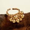 Vintage Gold Color Imitation Pearl Flower Open Rings For Women Exaggerated Metal Irregular Geometric Finger Rings Jewelry