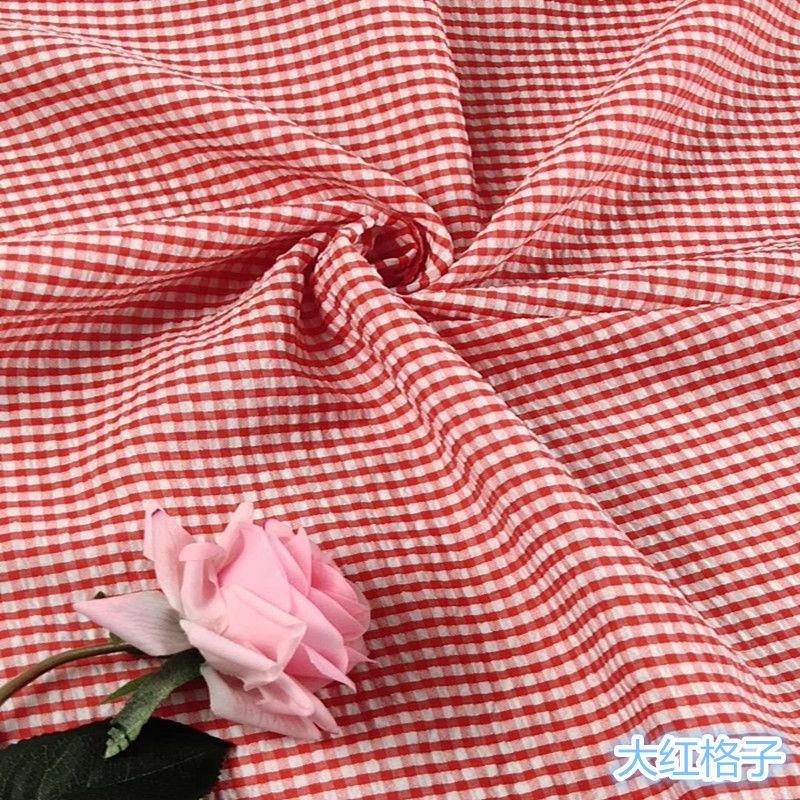 Sommer Plaid Dünne Kleidung Stoff Atmungsaktiv Komfortable Shirts Kleid Material Patchwork DIY Handgemachte Bekleidung Nähen Stoffe Ins