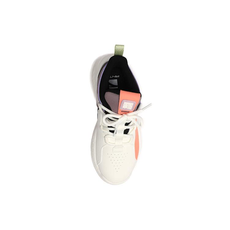 Anta Bastard Slip Resistant Abrasion Resistant Mid top Skateboard Shoes Women's White Black Purple 122048080-9