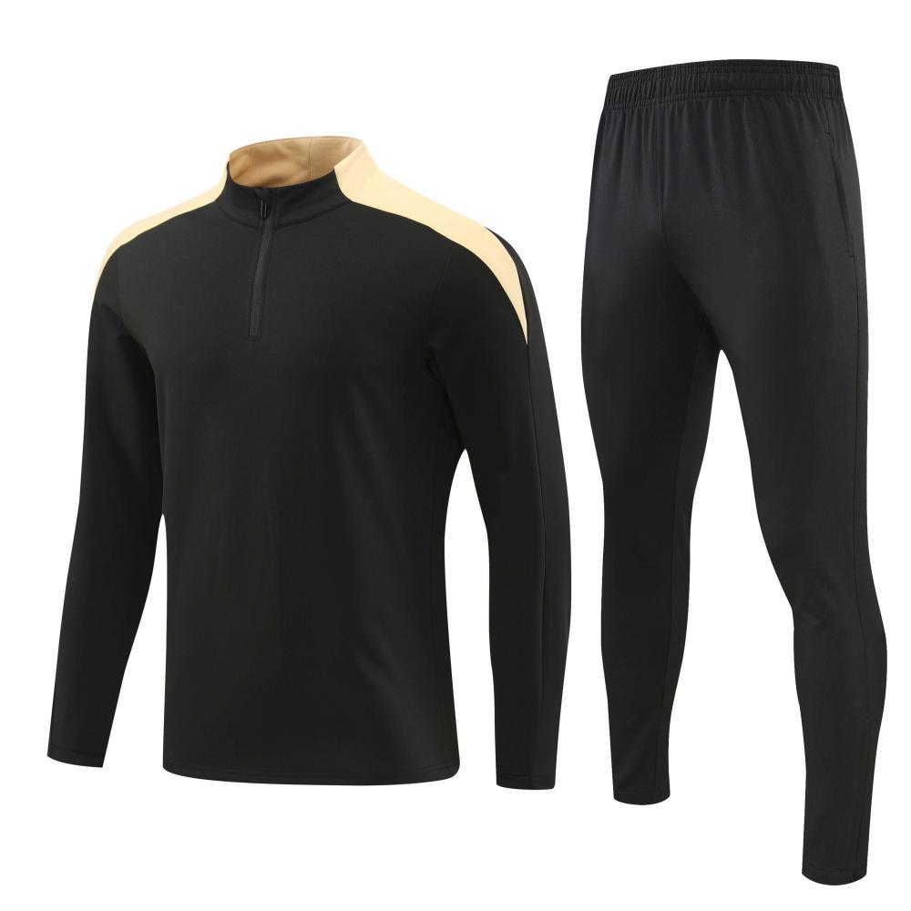 Cross-border Half-pull Long-sleeved Football Jersey Set Printed Adult Jersey Spring Autumn and Winter Long-sleeved Training Jersey Sportswear Jacket