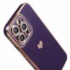 For iPhone 15 Pro Max Case 6D Electroplating Love Heart Anti-Drop TPU Phone Cover