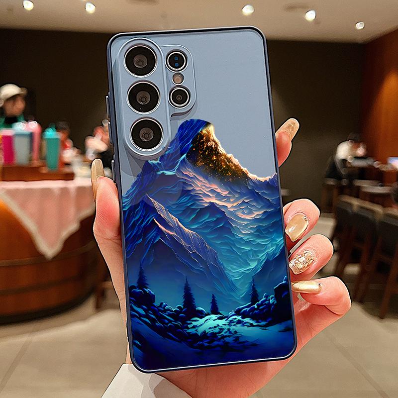 Magnetic For Magsafe Case For Samsung Galaxy S26 Ultra S25 Edge S24 Plus S23 FE S22 A17 A54 A55 A56 A57 5G Snow Mountain Scenery Pattern Cover