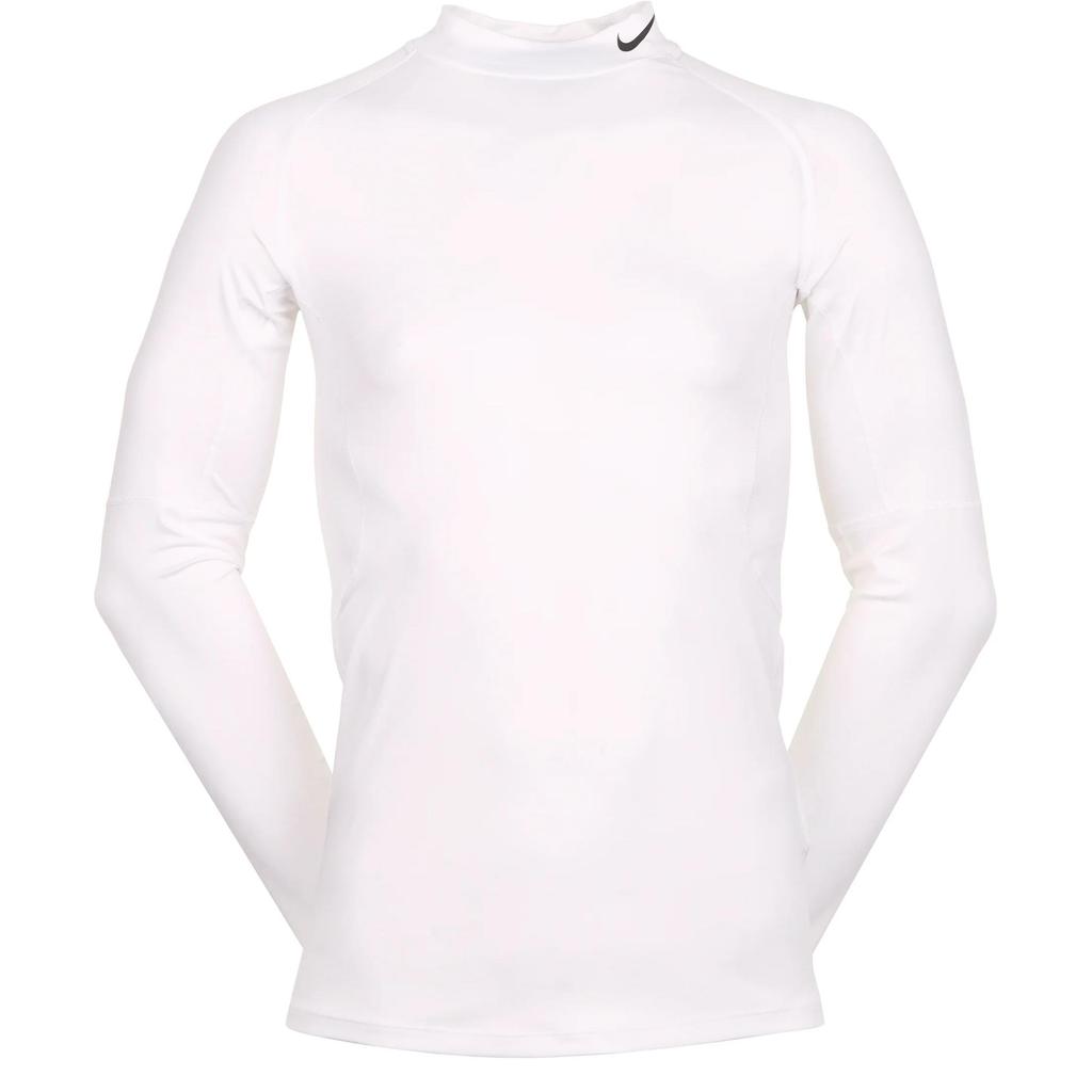Nike Pro Logo Print Slim Fit Long Sleeve T-Shirt Men Tops White FB7908-100