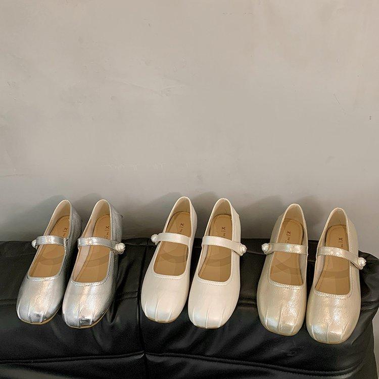 Pantofi simpli Mary Jane retro franțuzești pentru femei 2025 nou vară versatili cu talpă plată cu fustă talpă moale pantofi beanie