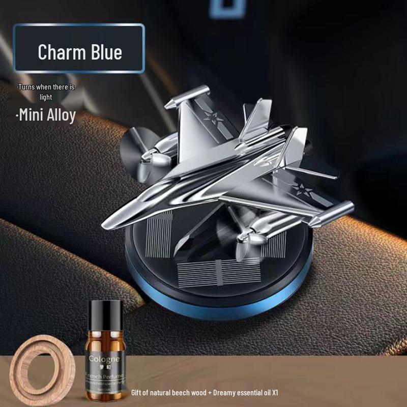 Solar-Powered Rotating Helicopter Car Air Freshener with Light Sensor
