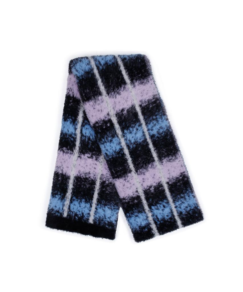 XTONZ Xta056 Check Soft Hairy Muffler (Candy Black)