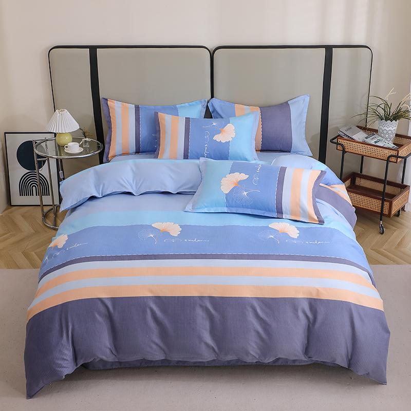 3 Pieces Luxury Striped Duvet Covers Soft Set Minimalist Modern Comforter Cover Thickened Breathable Bedding Sets For All Season