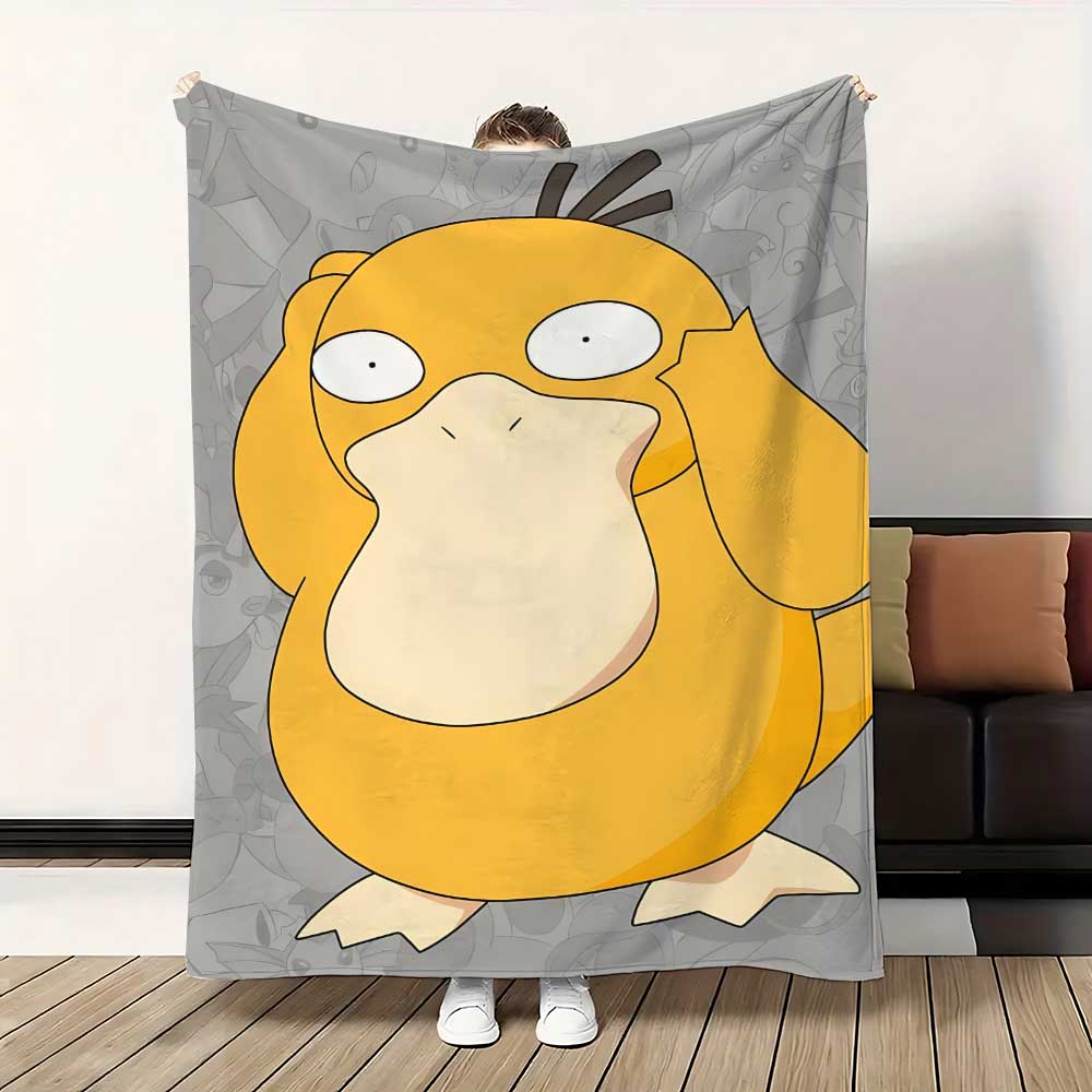 Pokec-Psyducks Double Blanket for Living Room Fluffy Soft Blankets Bedspread on the Bed Bedroom Decoration Home Sofa Throw Knee