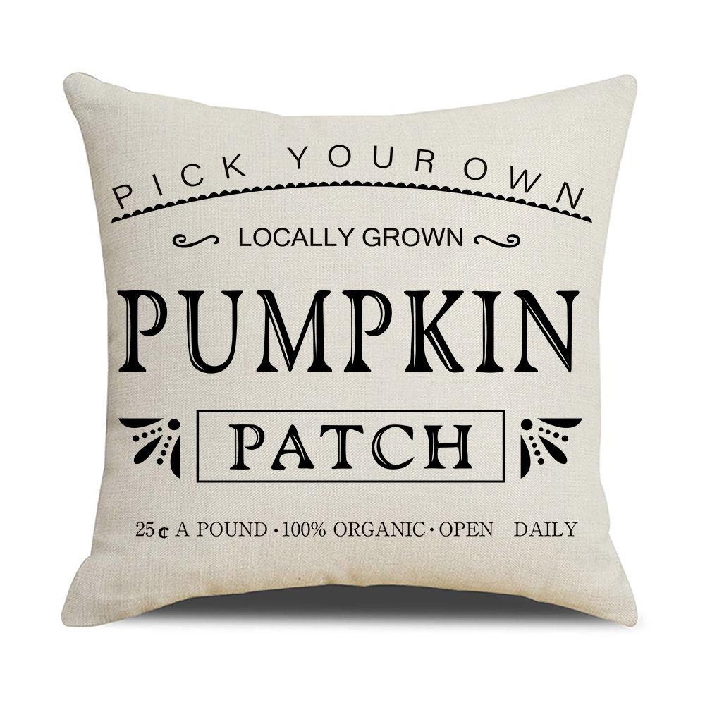 New Pumpkin Maple Leaf Autumn Thanksgiving Pillow Ins Nordic Linen Cushion Cushion Cover Home Products